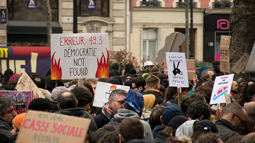 Demonstration gegen die Rentenreform in Paris, 2023